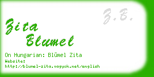 zita blumel business card